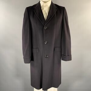 VINTAGE Size 44 Black Cashmere Notch Lapel Coat